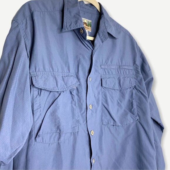 EMS Eastern Mountain Sport Button Men's Hiking Medium Blue Outdoors Camp Fishing - Picture 3 of 10